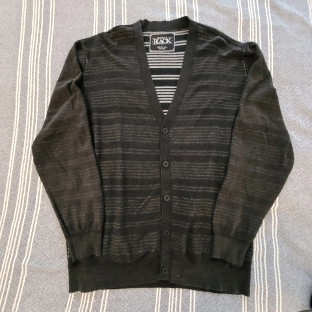 Buckle Black slim fit striped cardigan XXL